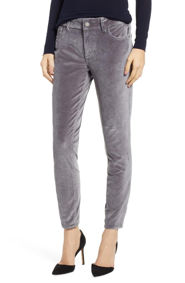 Women's Dl1961 Florence Instasculpt Velveteen Ankle Skinny Jeans - Grey