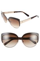 Women's Kate Spade New York 'raelyn' 59mm Cat Eye Sunglasses - Demi Brown Foil