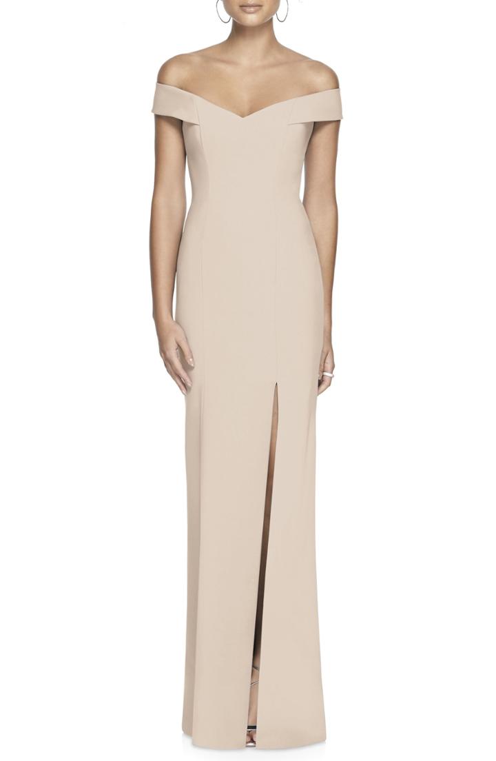 Women's Dessy Collection Off The Shoulder Crossback Gown