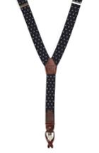 Men's Magnanni Dot Suspenders, Size - Navy / White