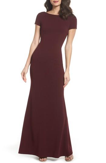 Women's Lulus Twist Back Mermaid Gown - Red