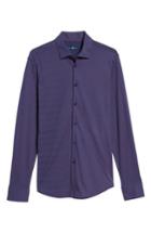 Men's Stone Rose Slim Fit Micro Dot Knit Sport Shirt - Black