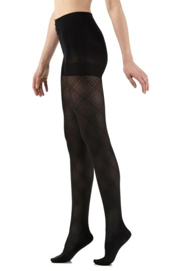 Women's Vim & Vigr Opaque Argyle Compression Tights - Black