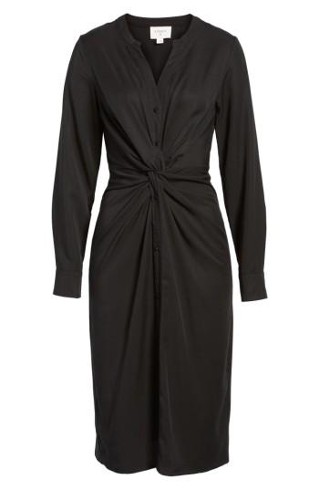 Women's Everly Twist Front Shirtdress - Black