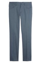 Men's Monte Rosso Flat Front Stretch Linen & Cotton Trousers - Blue