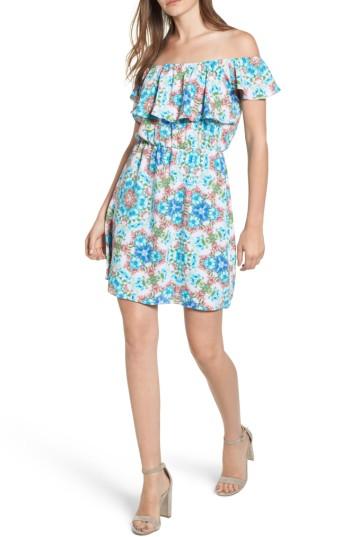 Women's Everly Floral Off The Shoulder Dress - Blue