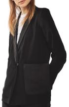 Women's Topshop Satin Pocket Blazer Us (fits Like 0) - Black