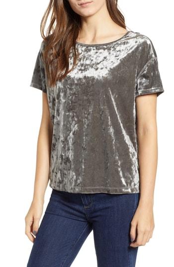 Women's Rebecca Minkoff Alana Velvet High/low Top - Grey