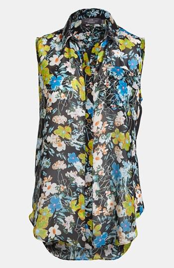 Like Mynded Sheer Back Sleeveless Shirt Field Print