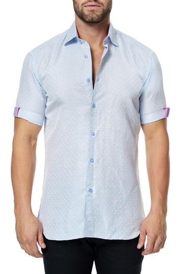 Men's Maceoo Fresh Jacquard Sport Shirt (xl) - Blue