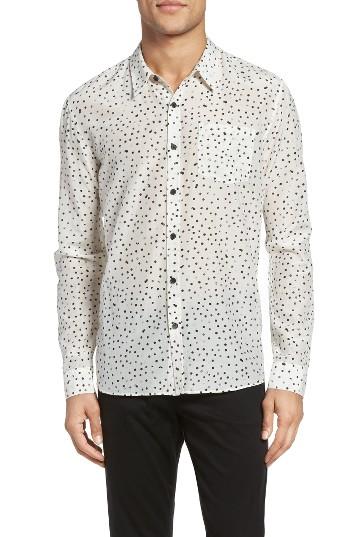 Men's Vince Trim Fit Print Sport Shirt - White