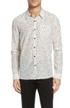 Men's Vince Trim Fit Print Sport Shirt - White