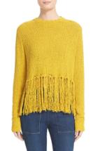 Women's A.l.c. Andreas Fringe Silk Blend Sweater - Yellow
