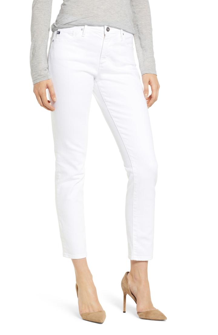 Women's Ag Prima Ankle Cigarette Jeans - White