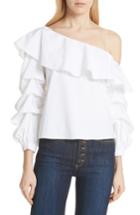 Women's Alice + Olivia Irvine Ruffle One-shoulder Blouse - White