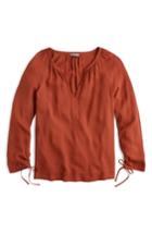 Women's J.crew Point Sur Drapey V-neck Top - Brown