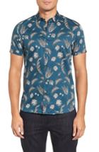 Men's Ted Baker London Utku Floral Sport Shirt (xl) - Green