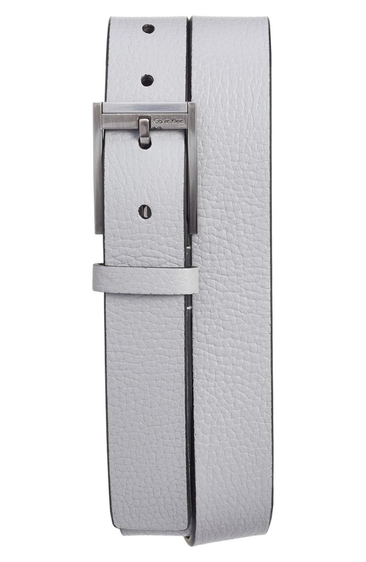 Men's Calvin Klein Contemporary Leather Belt - Greystone