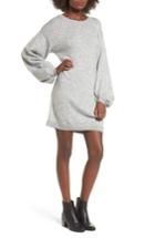 Women's Bp. Tie Back Bell Sleeve Sweater Dress, Size - Grey
