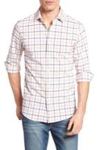Men's Mizzen+main Hudson Poseidon Plaid Performance Sport Shirt - Coral