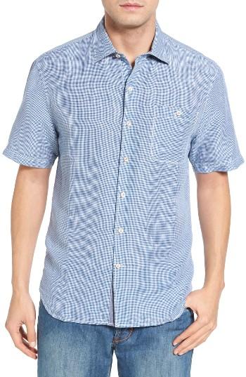 Men's Tommy Bahama Sand Standard Fit Check Linen Blend Sport Shirt