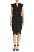 Women's Veronica Beard Ruched Shirtdress - Black