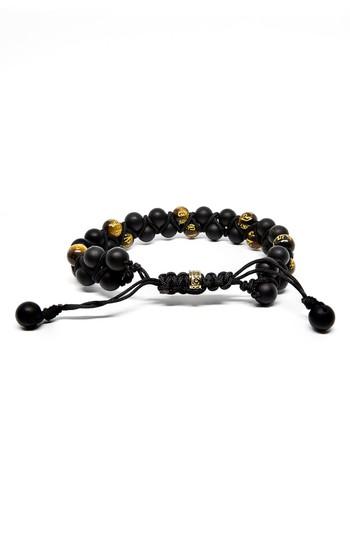 Men's Room101 Double Row Agate Tiger's Eye Bracelet