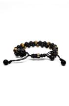 Men's Room101 Double Row Agate Tiger's Eye Bracelet