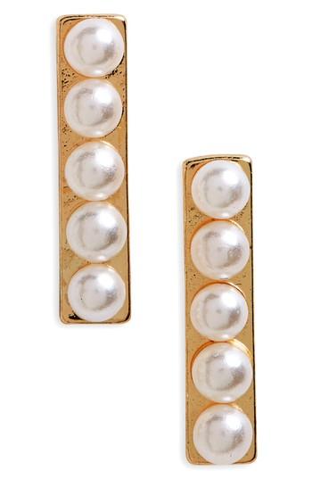 Women's Bp. Imitation Pearl Bar Earrings