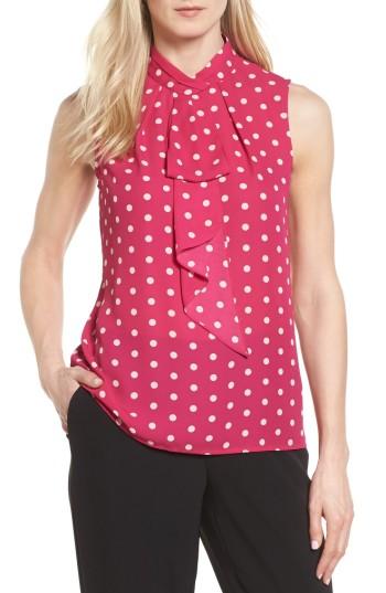 Women's Vince Camuto Polka Dot Jabot Blouse - Red