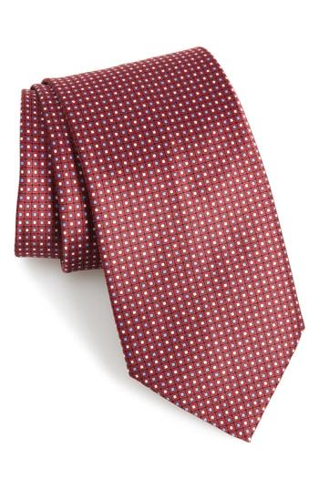 Men's Brioni Dot Silk Tie, Size - Red