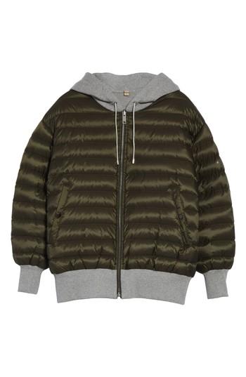 Women's Burberry Langleigh Reversible Down Hooded Bomber Jacket