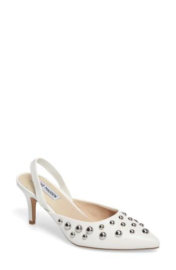 Women's Steve Madden Meteor Studded Pump .5 M - White