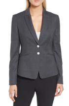 Women's Boss Jibena Check Wool Suit Jacket - White