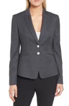 Women's Boss Jibena Check Wool Suit Jacket - White