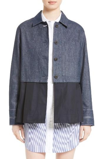 Women's Elizabeth And James York Denim Jacket With Removable Peplum