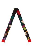 Women's Gucci Gothic Floral Silk Skinny Scarf