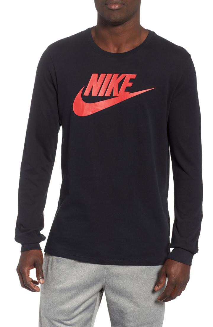 Men's Nike Futura Icon Long Sleeve T-shirt - Black