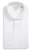 Men's Ted Baker London Scooter Trim Fit Texture Dress Shirt .5 32/33 - White