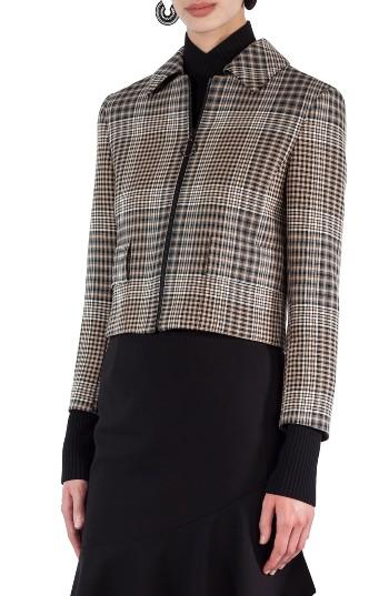 Women's Akris Punto Glen Check Crop Jacket