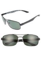 Men's Ray-ban 62mm Polarized Sunglasses - Black/ Green P