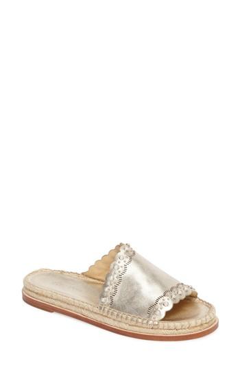 Women's Pour La Victoire Pia Espadrille Slide Sandal .5 M - Metallic