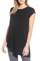 Women's Eileen Fisher Asymmetrical Stretch Jersey Top, Size - Black