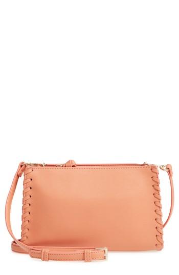 Emperia Cadence Whipstitch Faux Leather Crossbody Bag - Pink