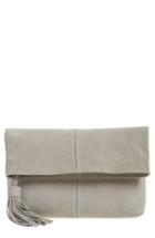 Leith Suede Clutch - Grey