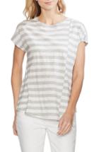 Women's Vince Camuto Stripe Extended Shoulder Top, Size - Grey
