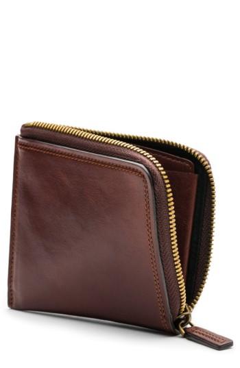 Men's Bosca Dolce Leather Zip Wallet - Brown