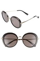 Women's Blanc & Eclare Portofino 54mm Polarized Sunglasses - Black/ Gold/ Smog Grey
