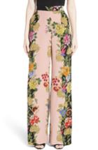 Women's Etro Largo Floral Print Silk Pants Us / 44 It - Pink