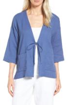 Women's Eileen Fisher Organic Cotton Kimono Jacket, Size - Blue